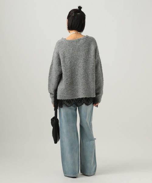 BAYFLOW（ベイフロー）の「ダメージワイドデニム（デニムパンツ・レディース・ライトブルー/インディゴブルー・SMALL/MEDIUM）」の4枚目の写真