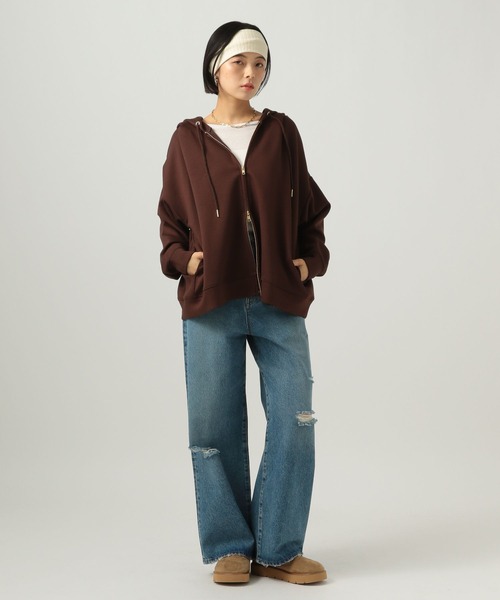 BAYFLOW（ベイフロー）の「ダメージワイドデニム（デニムパンツ・レディース・ライトブルー/インディゴブルー・SMALL/MEDIUM）」の7枚目の写真