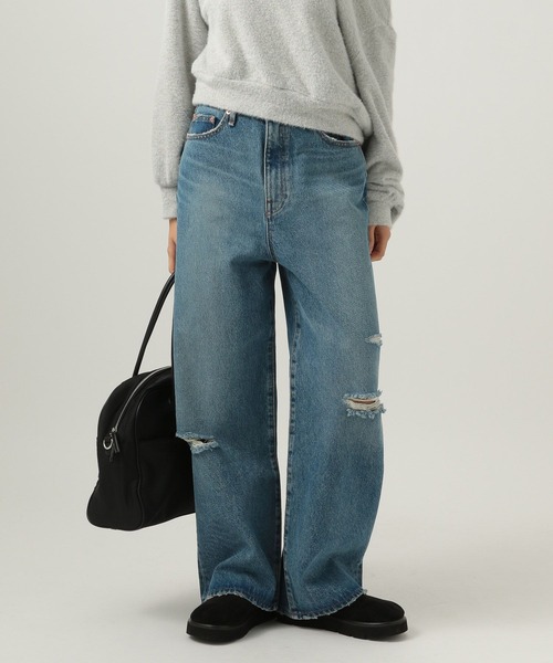 BAYFLOW（ベイフロー）の「ダメージワイドデニム（デニムパンツ・レディース・ライトブルー/インディゴブルー・SMALL/MEDIUM）」の9枚目の写真