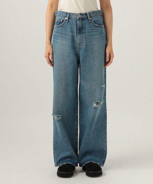 BAYFLOW（ベイフロー）の「ダメージワイドデニム（デニムパンツ・レディース・ライトブルー/インディゴブルー・SMALL/MEDIUM）」の11枚目の写真