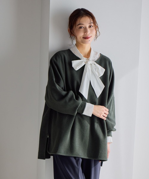 studio CLIP（スタディオクリップ）の「ブークレダンボールプルオーバー《オケージョン2026SS》（Tシャツ/カットソー・レディース・ネイビー/チャコールグレー/オフホワイト・FREE）」の11枚目の写真