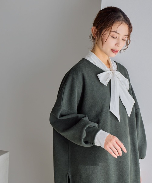 studio CLIP（スタディオクリップ）の「ブークレダンボールプルオーバー《オケージョン2026SS》（Tシャツ/カットソー・レディース・ネイビー/チャコールグレー/オフホワイト・FREE）」の14枚目の写真