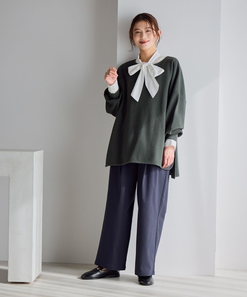 studio CLIP（スタディオクリップ）の「ブークレダンボールプルオーバー《オケージョン2026SS》（Tシャツ/カットソー・レディース・ネイビー/チャコールグレー/オフホワイト・FREE）」の16枚目の写真