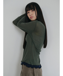 PEEP（ピープ）の「ソフトウェーブハムタートルネック_(2カラー)ディープグリーン（Tシャツ/カットソー）」