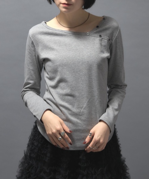 leimn(レイムン)の「シャツレイヤードトップス(Tシャツ/カットソー・レディース・ブラック/グレー・FREE)」の21枚目の写真