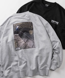 【70】【THRASHER/スラッシャー】マガジンプリント 裏毛 クルーネックスウェット/バックプリント/ワンポイントロゴ