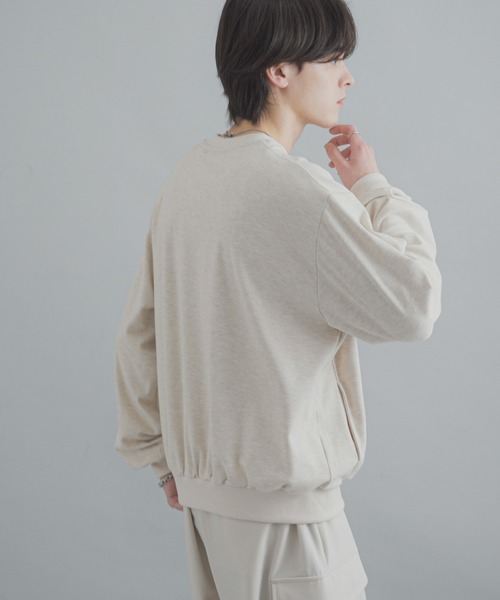 SENSE OF PLACE by URBAN RESEARCH（センスオブプレイスバイアーバンリサーチ）の「ライトカットメルトンVネックプルオーバー（Tシャツ/カットソー・メンズ・グレー/アイボリー/ブラック・MEDIUM/LARGE）」の5枚目の写真