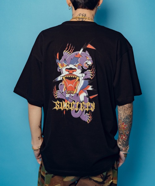 Subciety(サブサエティ)の「Panther tee(Tシャツ/カットソー・メンズ・ホワイト/ブラック・SMALL/MEDIUM/LARGE/X-LARGE/XX-LARGE)」の1枚目の写真