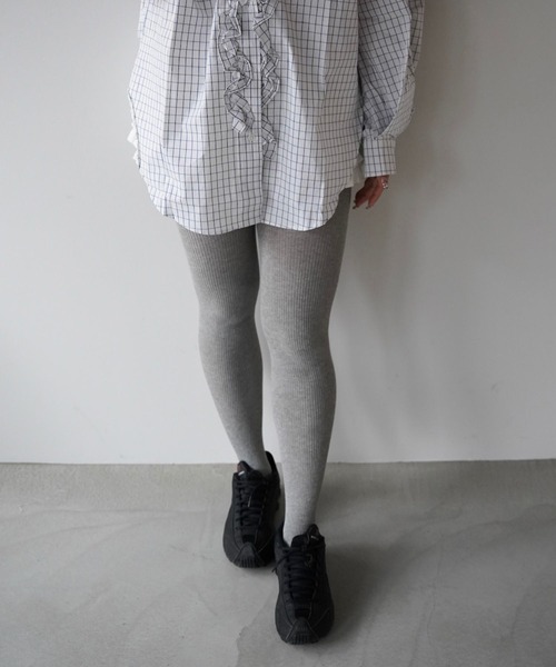 SANSeLF(サンセルフ)の「【SANSeLF】シンプルコットンタイツ saa25a242(タイツ/ストッキング・レディース・ホワイト/グレー・FREE)」の2枚目の写真