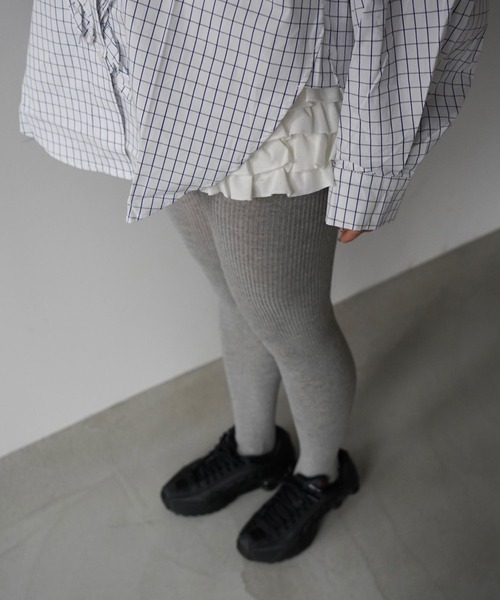 SANSeLF(サンセルフ)の「【SANSeLF】シンプルコットンタイツ saa25a242(タイツ/ストッキング・レディース・ホワイト/グレー・FREE)」の7枚目の写真