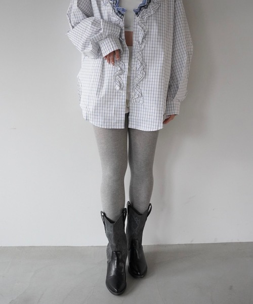 SANSeLF(サンセルフ)の「【SANSeLF】シンプルコットンタイツ saa25a242(タイツ/ストッキング・レディース・ホワイト/グレー・FREE)」の8枚目の写真