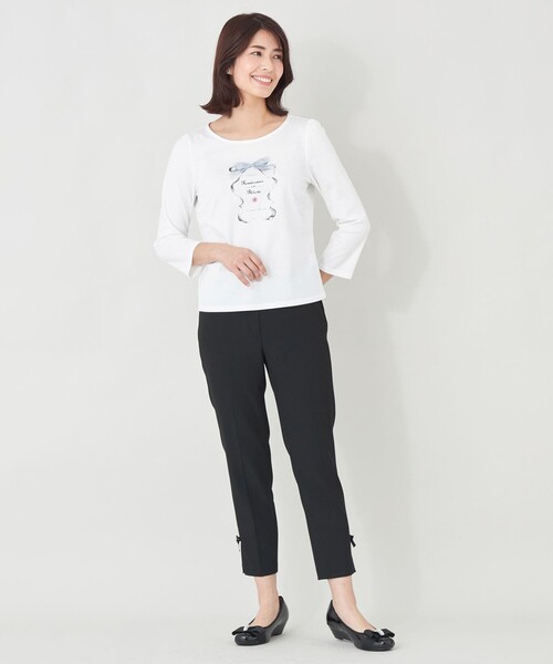 TO BE CHIC(トゥー ビー シック)の「ボディシェル スリムパンツ(その他パンツ・レディース・オフホワイト/ブラック・40/38/42)」の4枚目の写真