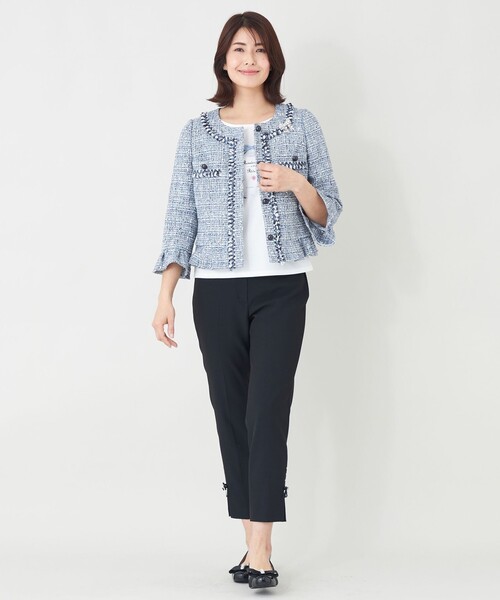 TO BE CHIC(トゥー ビー シック)の「ボディシェル スリムパンツ(その他パンツ・レディース・オフホワイト/ブラック・40/38/42)」の5枚目の写真