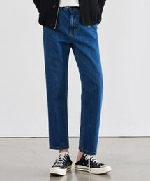 ストレートクロップデニムパンツ[ブルー]