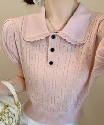 パフスリーブ」に該当するトップス（ピンク/桃色系）ファッション通販