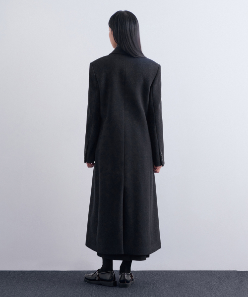 MUSINSA STANDARD WOMAN（ムシンサスタンダードウーマン）の「ウィメンズカシミヤブレンドタイディマキシコート[チャコールグレー]（チェスターコート・レディース・その他・LARGE/MEDIUM/SMALL/X-SMALL）」の2枚目の写真