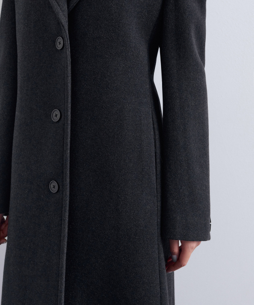 MUSINSA STANDARD WOMAN（ムシンサスタンダードウーマン）の「ウィメンズカシミヤブレンドタイディマキシコート[チャコールグレー]（チェスターコート・レディース・その他・LARGE/MEDIUM/SMALL/X-SMALL）」の4枚目の写真