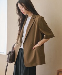 ハーフスリーブ ジャケット 吸水速乾 防シワ ウォッシャブル