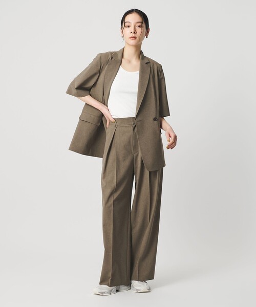 BEAUTY&YOUTH UNITED ARROWS（ビューティーアンドユースユナイテッドアローズ）の「ハーフスリーブ ジャケット 吸水速乾 防シワ（テーラードジャケット・レディース・ダークグレー/ベージュ/モカ・S/M）」の11枚目の写真