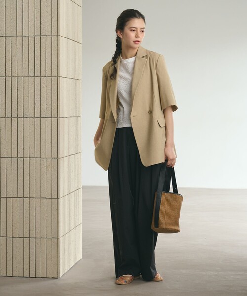 BEAUTY&YOUTH UNITED ARROWS（ビューティーアンドユースユナイテッドアローズ）の「ハーフスリーブ ジャケット 吸水速乾 防シワ（テーラードジャケット・レディース・ダークグレー/ベージュ/モカ・S/M）」の15枚目の写真