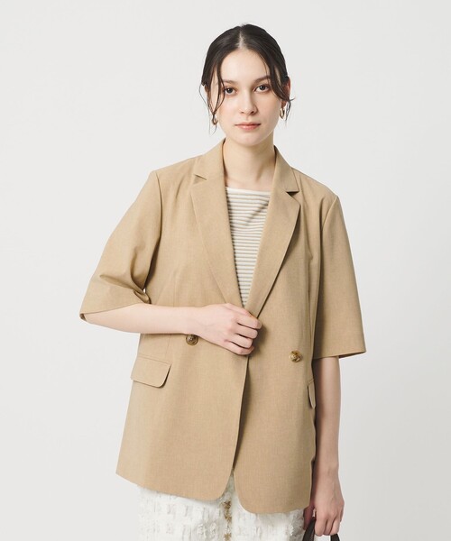 BEAUTY&YOUTH UNITED ARROWS（ビューティーアンドユースユナイテッドアローズ）の「ハーフスリーブ ジャケット 吸水速乾 防シワ（テーラードジャケット・レディース・ダークグレー/ベージュ/モカ・S/M）」の17枚目の写真