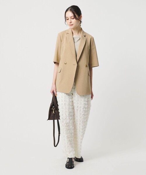 BEAUTY&YOUTH UNITED ARROWS（ビューティーアンドユースユナイテッドアローズ）の「ハーフスリーブ ジャケット 吸水速乾 防シワ（テーラードジャケット・レディース・ダークグレー/ベージュ/モカ・S/M）」の19枚目の写真