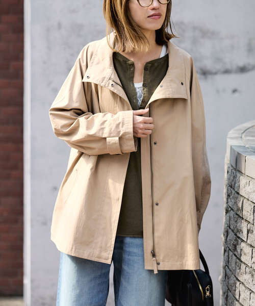 FRAMeWORK(フレームワーク)の「≪追加≫撥水テントラインコート(その他アウター・レディース・ネイビー/キャメル・36/38)」の3枚目の写真