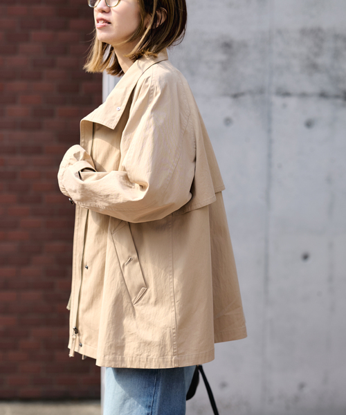 FRAMeWORK(フレームワーク)の「≪追加≫撥水テントラインコート(その他アウター・レディース・ネイビー/キャメル・36/38)」の4枚目の写真