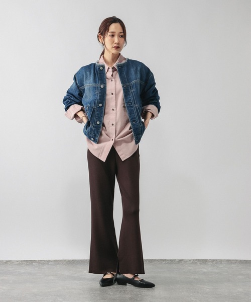 GLOBAL WORK（グローバルワーク）の「ニットリブパンツ/632949（その他パンツ・レディース・ブラウン/ブラック/アイボリー・LARGE/MEDIUM）」の9枚目の写真