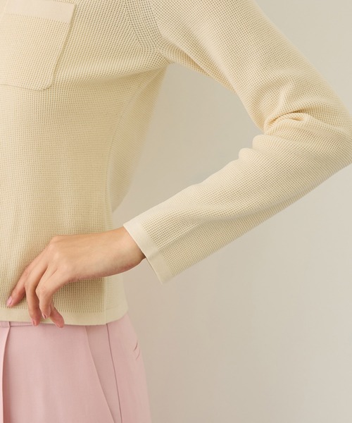 ROPE'（ロペ）の「ポロニットカーディガン/イージーケア（カーディガン/ボレロ・レディース・ブラック/ピンク/ベージュ・FREE）」の15枚目の写真