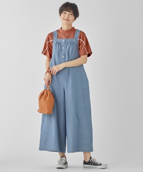 KRIFF MAYER Lady's Collection(クリフメイヤーレディースコレクション)の「【汗染み防止・撥水防汚・速乾・接触冷感】ウェットプロテクトレースコクーンT(Tシャツ/カットソー・レディース・ブラウン/カラフル/ブラック/オフホワイト/グレー/セージグリーン・MEDIUM/LARGE)」の13枚目の写真