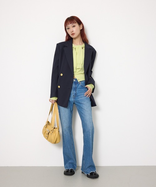 SLY(スライ)の「【2026SS新作】BOXY TAILORED JK ボクシーテーラードジャケット 春服(テーラードジャケット・レディース・ネイビー/ライトベージュ・FREE)」の15枚目の写真