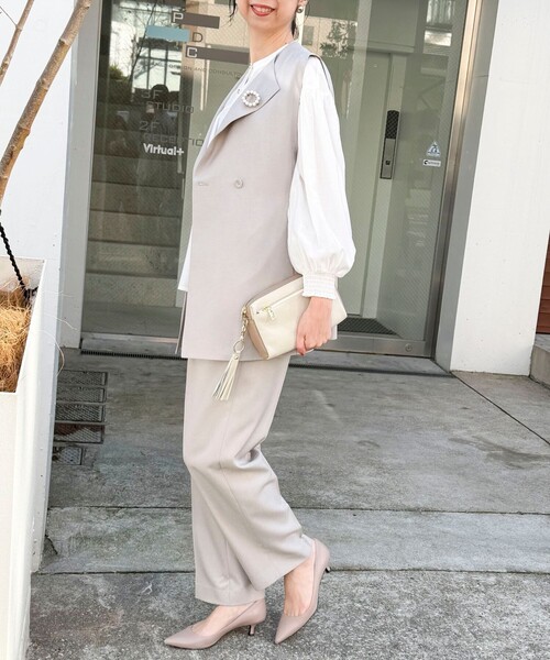 MICO COULIER（ミコクリエ）の「バイカラーレザーショルダーバッグ（ショルダーバッグ・レディース・オフホワイト/グレー・FREE）」の3枚目の写真