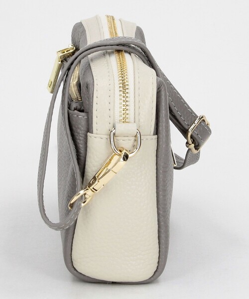 MICO COULIER（ミコクリエ）の「バイカラーレザーショルダーバッグ（ショルダーバッグ・レディース・オフホワイト/グレー・FREE）」の11枚目の写真