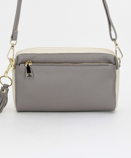 MICO COULIER（ミコクリエ）の「バイカラーレザーショルダーバッグ（ショルダーバッグ・レディース・オフホワイト/グレー・FREE）」の16枚目の写真