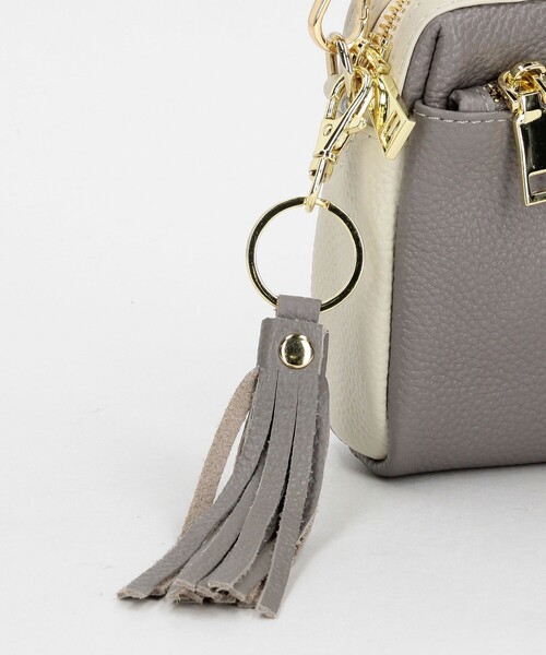 MICO COULIER（ミコクリエ）の「バイカラーレザーショルダーバッグ（ショルダーバッグ・レディース・オフホワイト/グレー・FREE）」の17枚目の写真