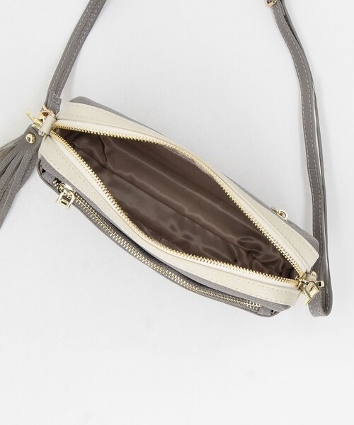 MICO COULIER（ミコクリエ）の「バイカラーレザーショルダーバッグ（ショルダーバッグ・レディース・オフホワイト/グレー・FREE）」の19枚目の写真