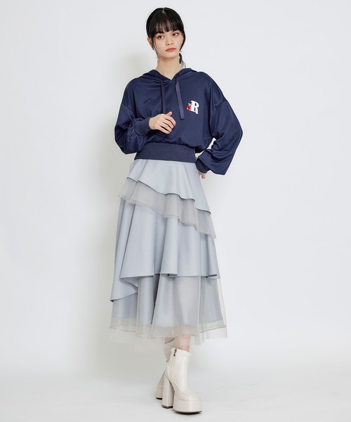 REDYAZEL(レディアゼル)の「Azelyハートショートパーカー(パーカー・レディース・グリーン/ネイビー/オフホワイト・FREE)」の4枚目の写真