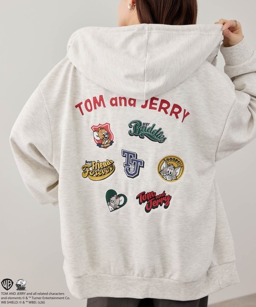 Disney（ディズニー）の「【別注デザイン】キャラクター刺繍ジップパーカー 【PEANUTS / BAYMAX / TOM & JERRY】（パーカー・メンズ・杢グレー/オートミール/スミクロ・S/M/L/XL）」の3枚目の写真