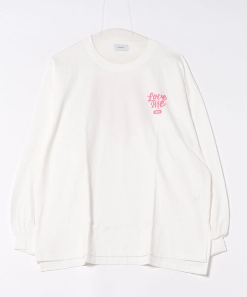 undeny.(アンディニ-)の「undeny/アンディニー Love me L/S Tシャツ(Tシャツ/カットソー・レディース・ホワイト/サックスブルー・F)」の2枚目の写真