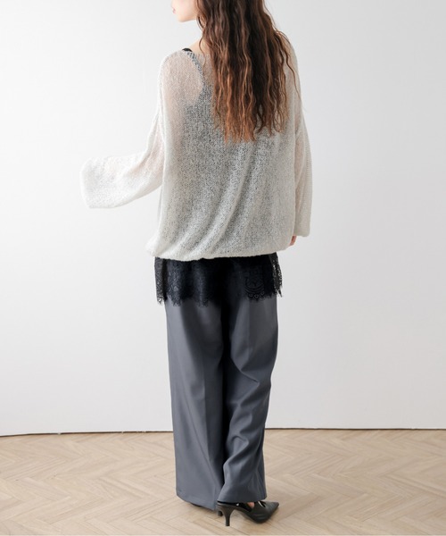 AMELY(エミリー)の「クロスタック ワイドパンツ(スラックス・レディース・グレー/ブラウン/ベージュ/ブラック・L/M)」の22枚目の写真