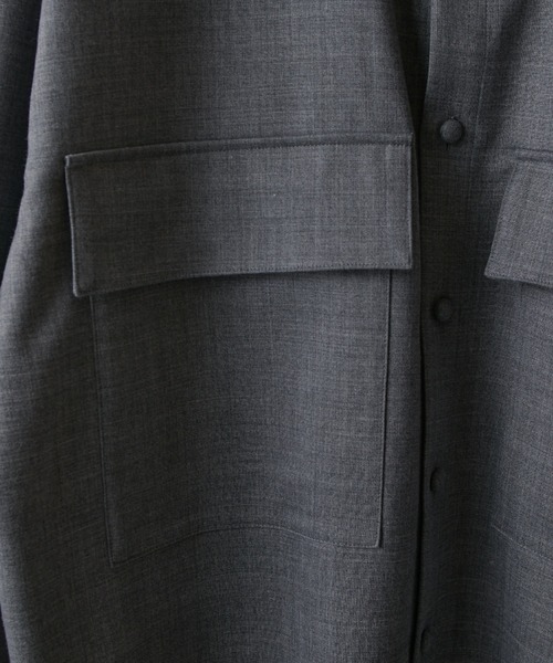 Lui's（ルイス）の「ダブルポケットオーバーシャツブルゾン（シャツ/ブラウス・メンズ・グレー/ブラック・M/S）」の18枚目の写真