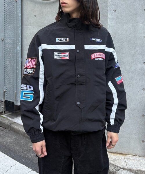 SOUNDSGOOOOD（サウンズグッド）の「【SOUNDS GOOOOD】レーシングジャケット（ブルゾン・メンズ・ブラック/ブラウン・ONE SIZE）」の2枚目の写真