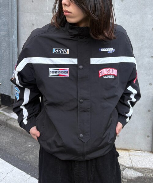 SOUNDSGOOOOD（サウンズグッド）の「【SOUNDS GOOOOD】レーシングジャケット（ブルゾン・メンズ・ブラック/ブラウン・ONE SIZE）」の3枚目の写真