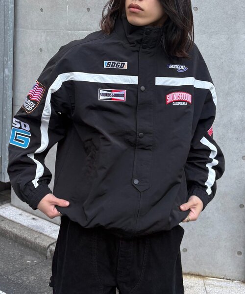 SOUNDSGOOOOD（サウンズグッド）の「【SOUNDS GOOOOD】レーシングジャケット（ブルゾン・メンズ・ブラック/ブラウン・ONE SIZE）」の4枚目の写真