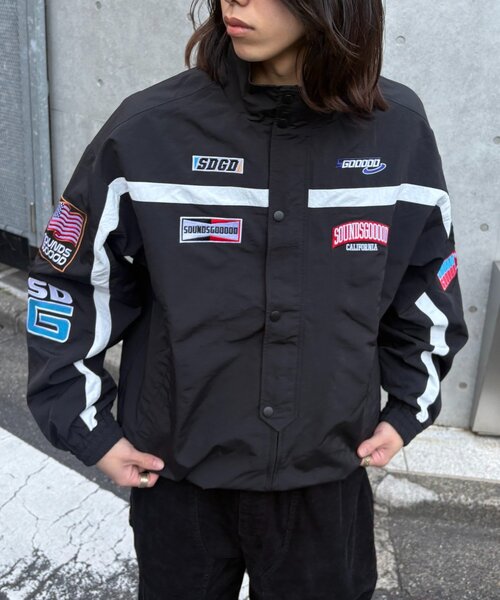 SOUNDSGOOOOD（サウンズグッド）の「【SOUNDS GOOOOD】レーシングジャケット（ブルゾン・メンズ・ブラック/ブラウン・ONE SIZE）」の5枚目の写真