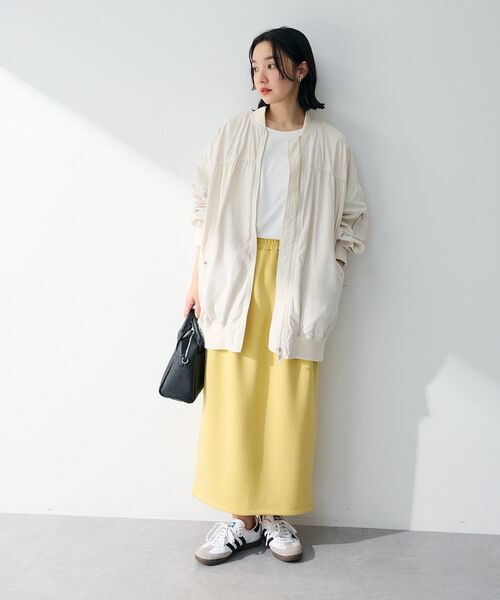 Green　Parks（グリーンパークス）の「ウエストタックIラインカットスカート（スカート・レディース・イエロー/ライトベージュ/ブラック/杢グレー・FREE）」の9枚目の写真