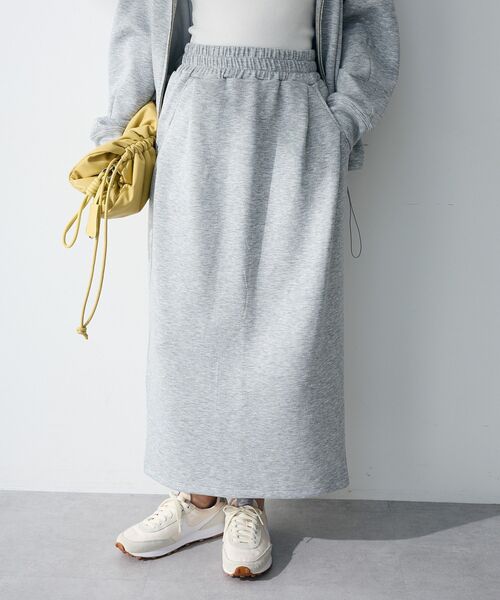 Green　Parks（グリーンパークス）の「ウエストタックIラインカットスカート（スカート・レディース・イエロー/ライトベージュ/ブラック/杢グレー・FREE）」の15枚目の写真