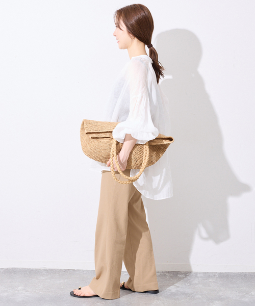 WEBのみ4サイズ展開/シリーズあり》リネンmixストレッチパンツ（その他