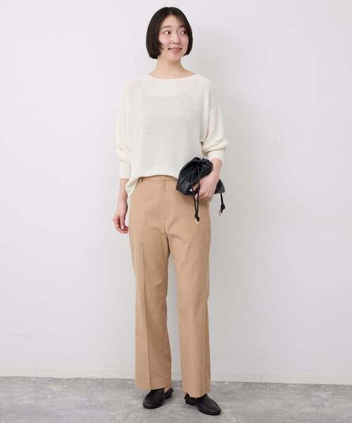 SLOBE IENA(スローブイエナ)の「《WEBのみ4サイズ展開/シリーズあり》リネンmixストレッチパンツ(その他パンツ・レディース・ブラック/アーミー/ベージュ・40/38/34/36)」の4枚目の写真